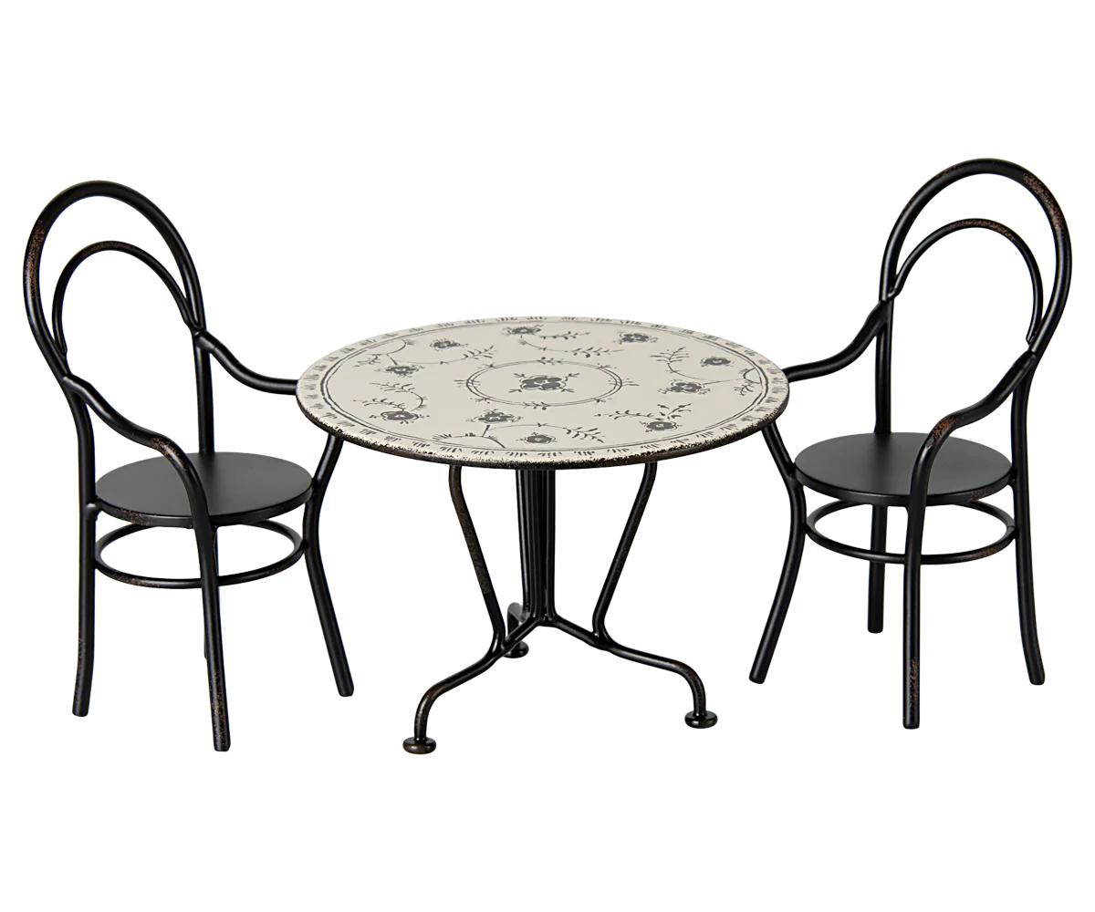 Dining table set w. 2 chairs, Miniature