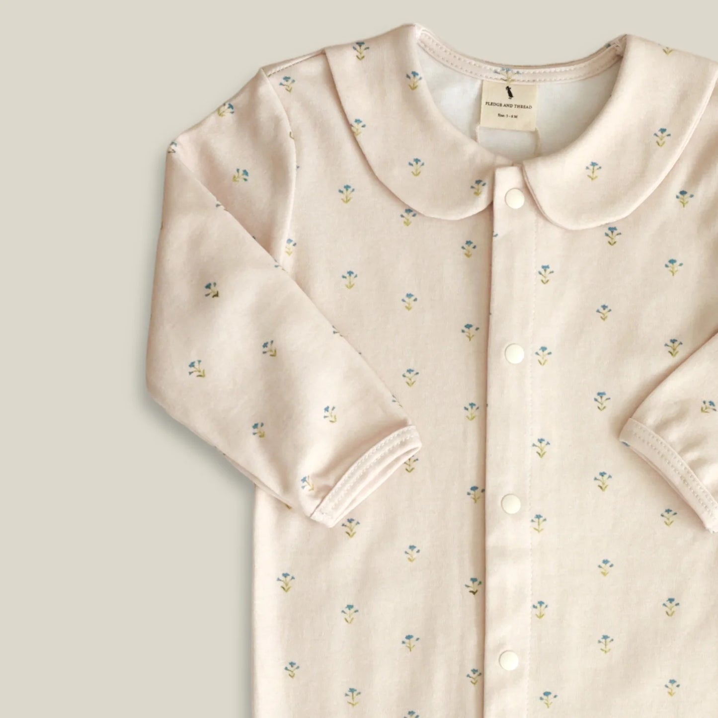 Cotton Babygrow - Blue Floral