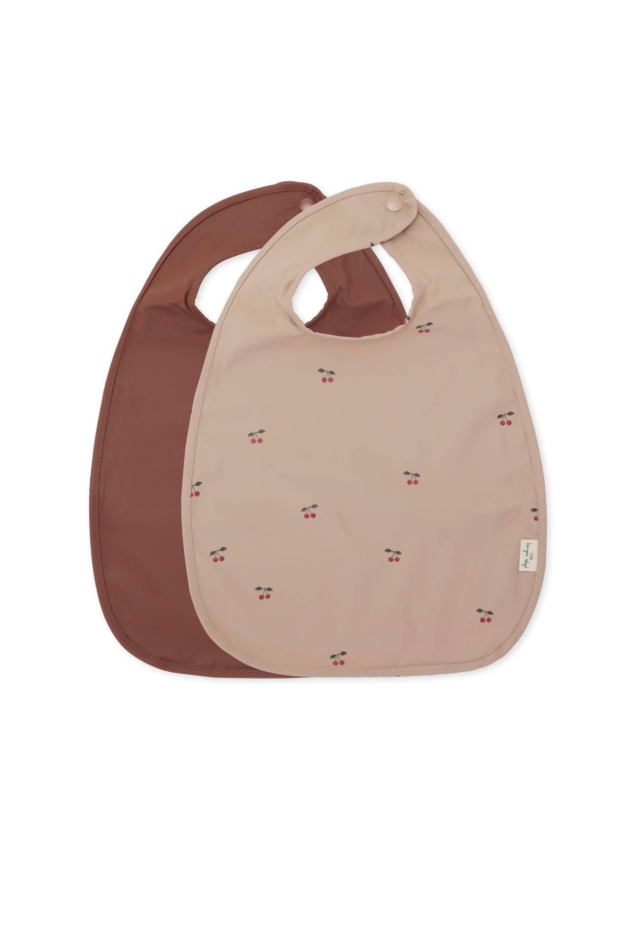 2 pack dinner bib with sleeves-Cherry