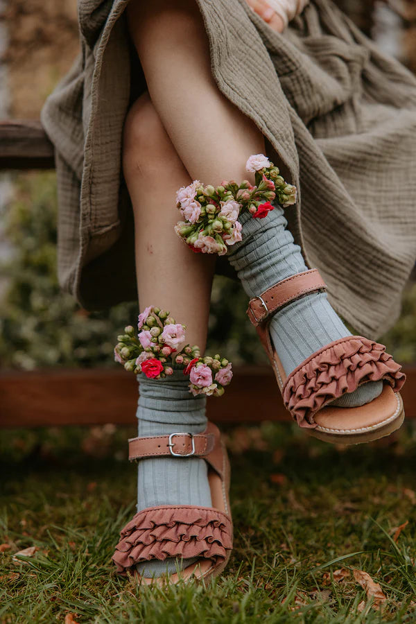 Ruffles Sandal -Old rose
