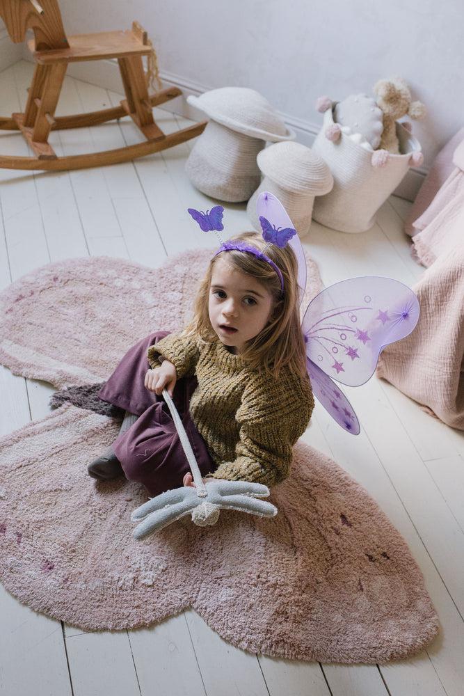 Lorena Canals Baby Butterfly washable cotton rug in a nursery setting