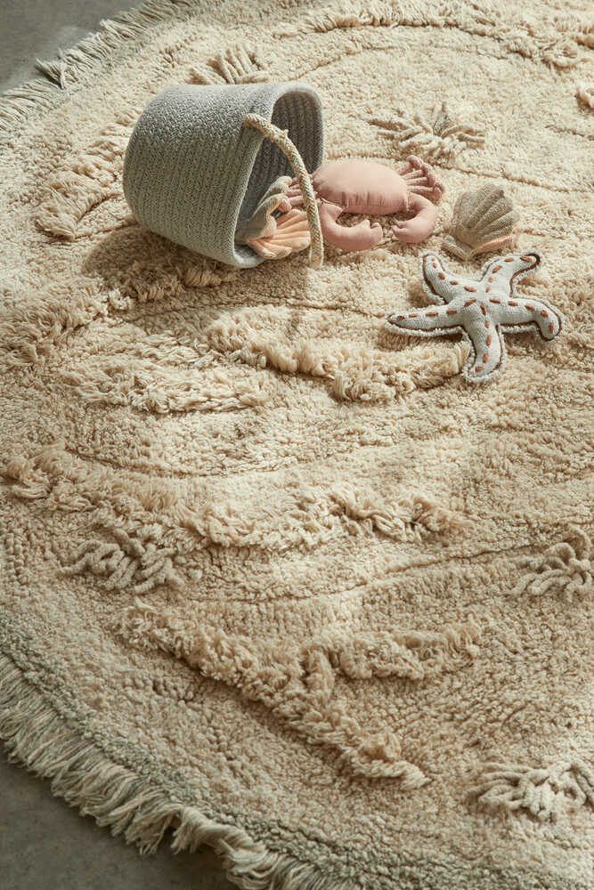 Lorena Canals Island Washable Play Rug with beach play accessories