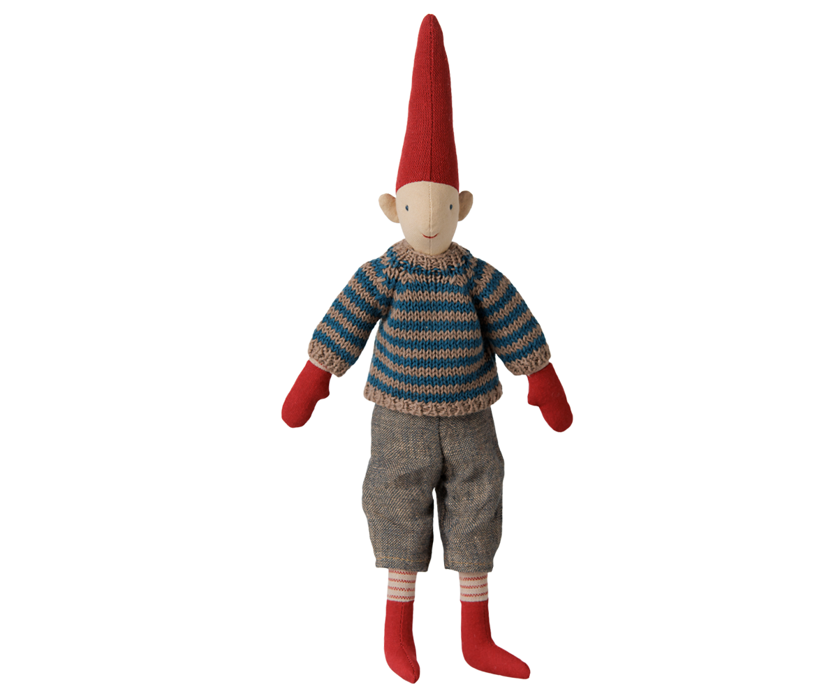 Maileg Pixy, Size 2 - Boy - Striped knitted sweater