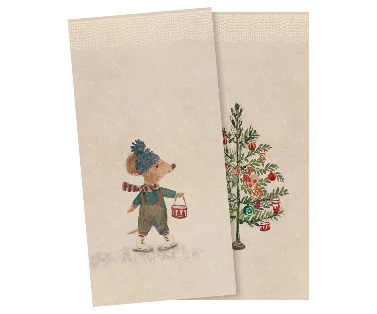 (Pre-order)Napkin, Small - Christmas mice
