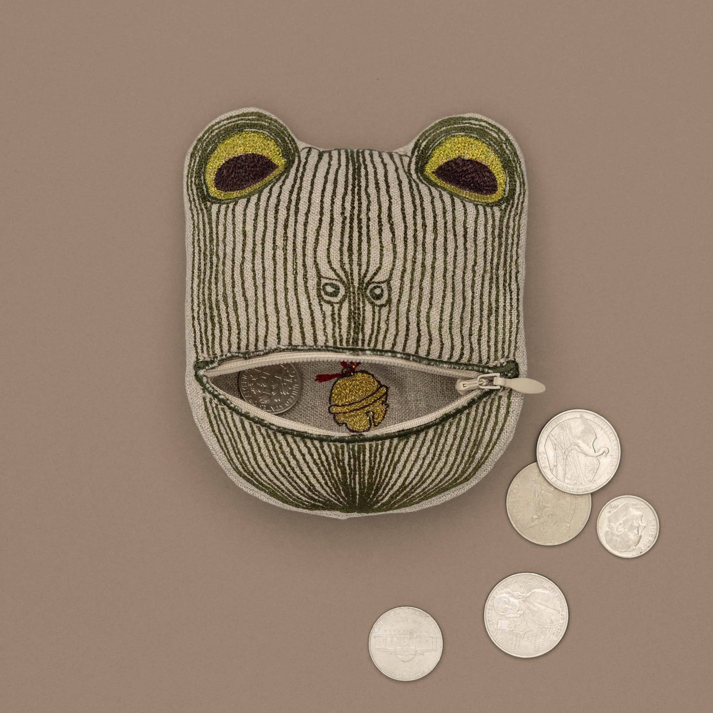Lucky Frog with Bell Pouch