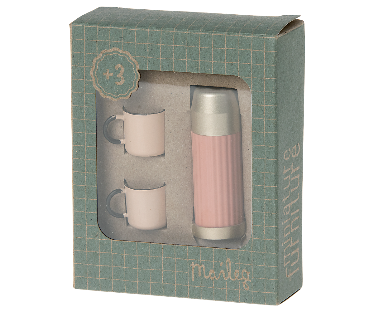 Maileg Soft Coral thermos and cups miniature toy set – photo 2
