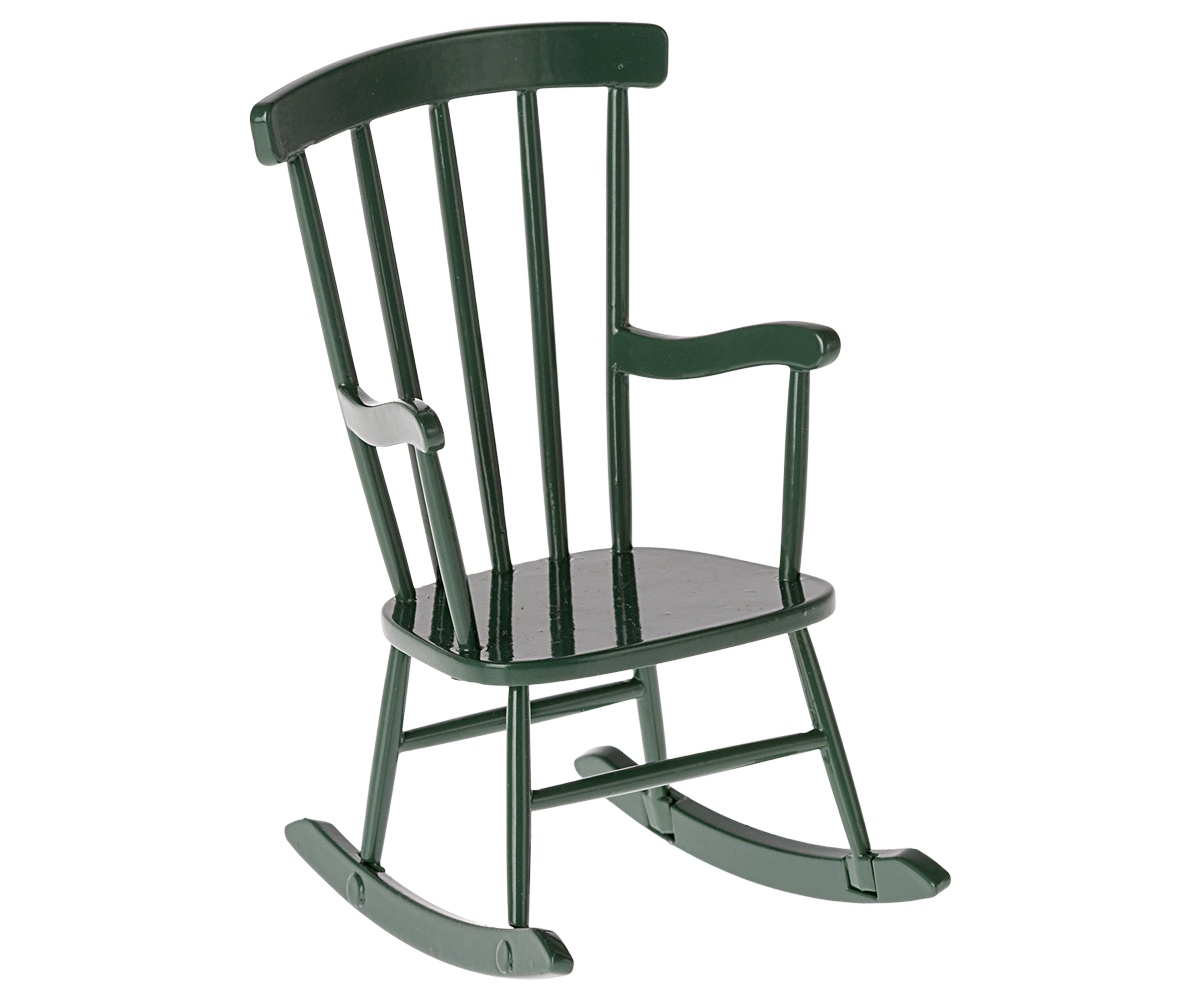 Maileg dark green mouse rocking chair front view