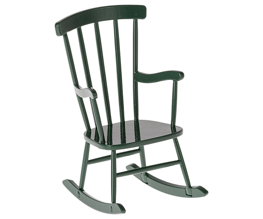 Maileg dark green mouse rocking chair front view