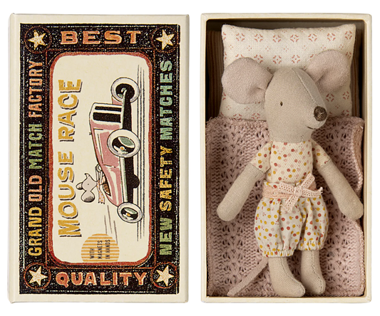 Little sister mouse in matchbox