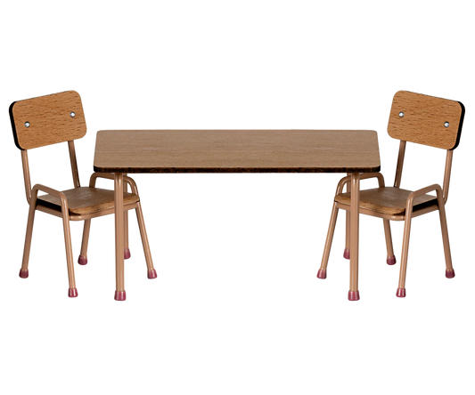 Table and chair set, Mouse - Dark powder