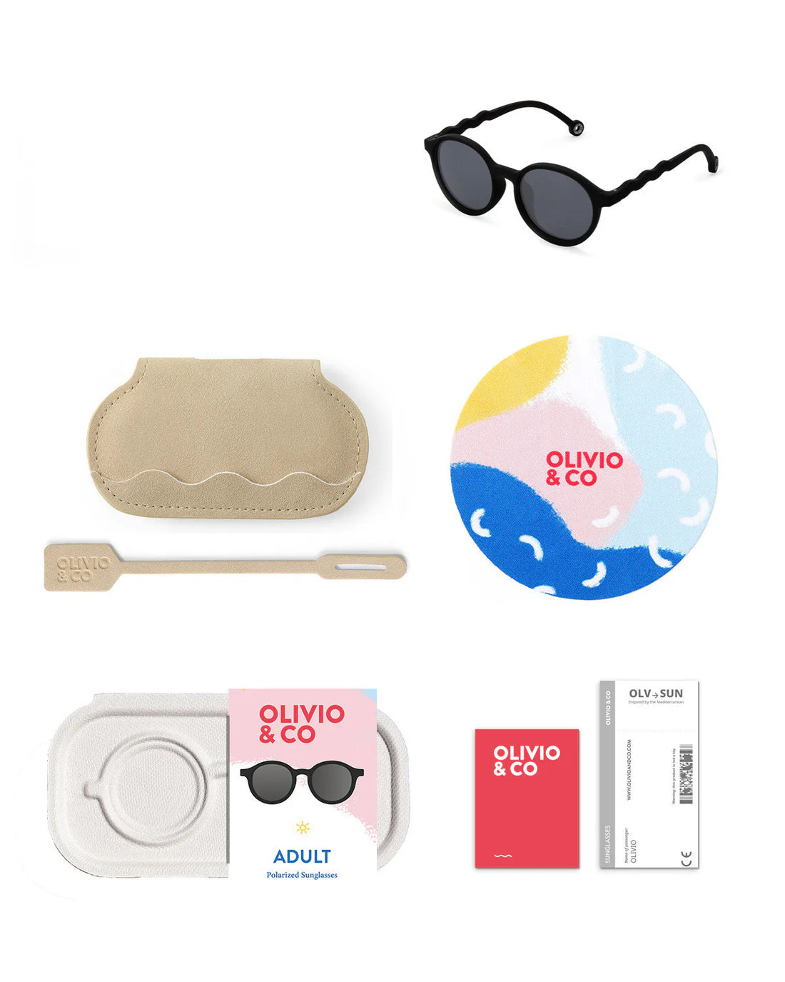 Teen & Adult Oval Sunglasses Squid Black