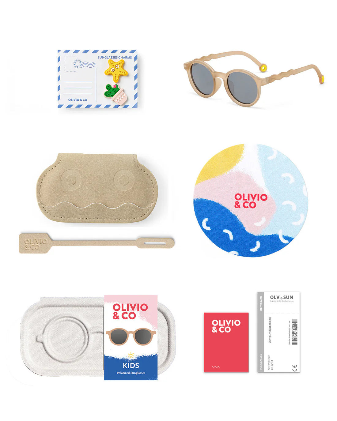 Kids Oval Sunglasses Sand Beige Regular price