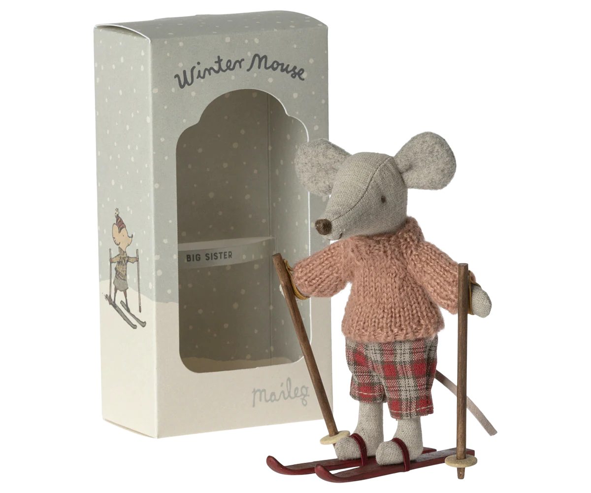 Winter Mouse with Ski Set, Big Sister