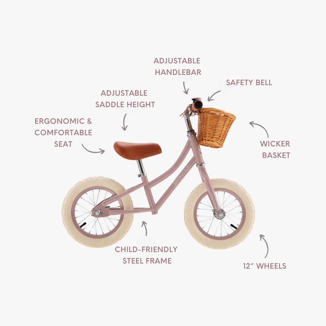 BANWOOD BALANCE BIKE FIRST GO VINTAGE - Dusty Pink - Detail 3