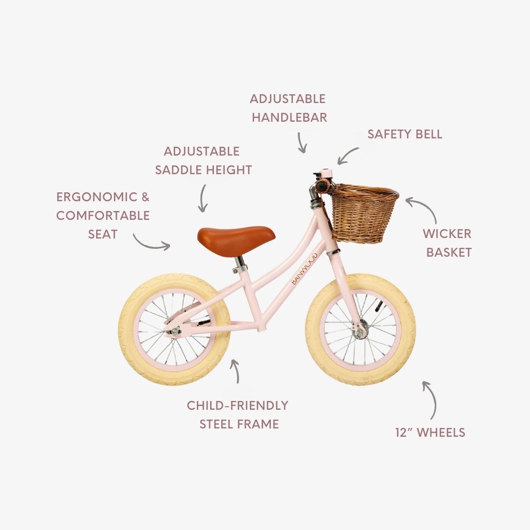 BANWOOD BALANCE BIKE FIRST GO VINTAGE - Pink - Detail 3