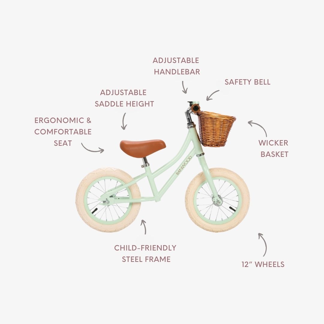 BANWOOD BALANCE BIKE FIRST GO VINTAGE - Pale Mint - Detail 3