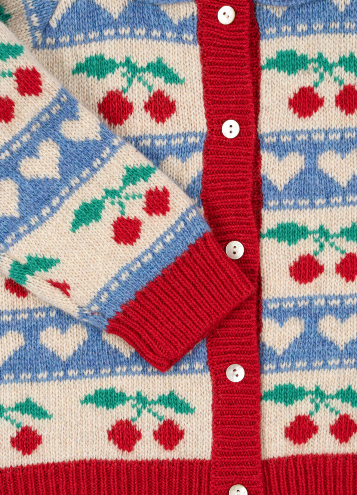 belou knit cardigan - cherry stripe