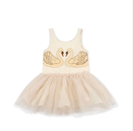 fairy ballerina strap dress - buttercream glitter