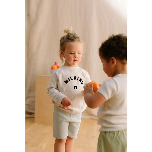 Waffle Cycling Short - Soft Grey
