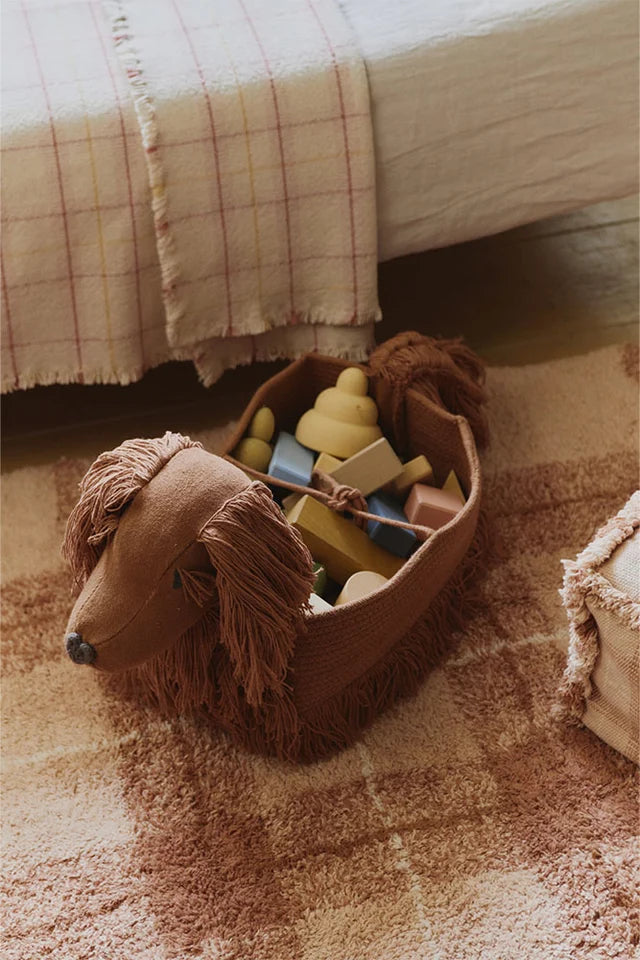 Lorena Canals Poppy storage basket styled in a children’s room