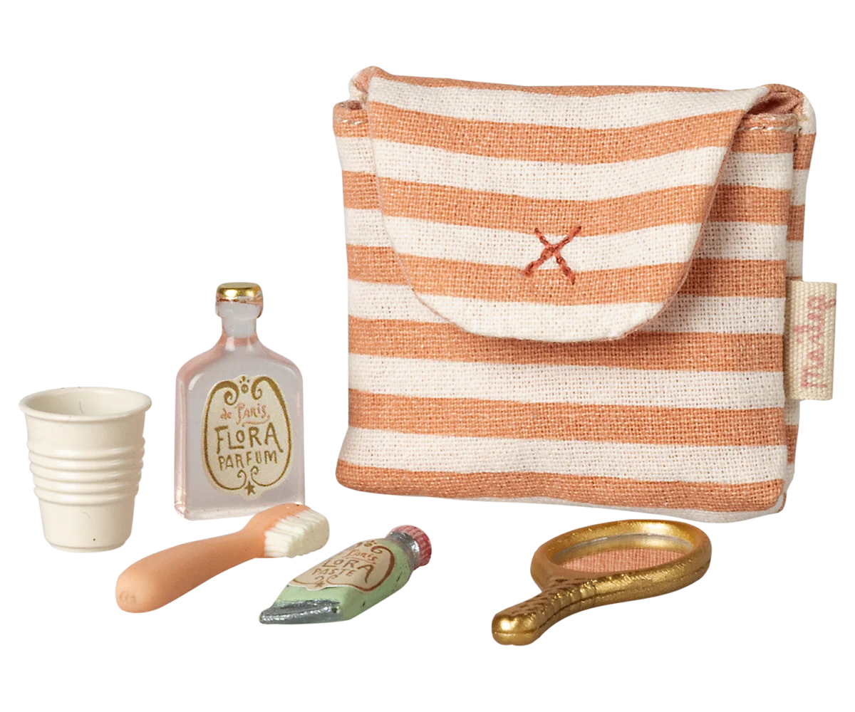 Tooth brush set in bag, Mouse - Red stripe