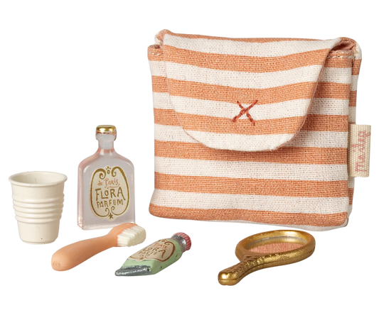 Tooth brush set in bag, Mouse - Red stripe