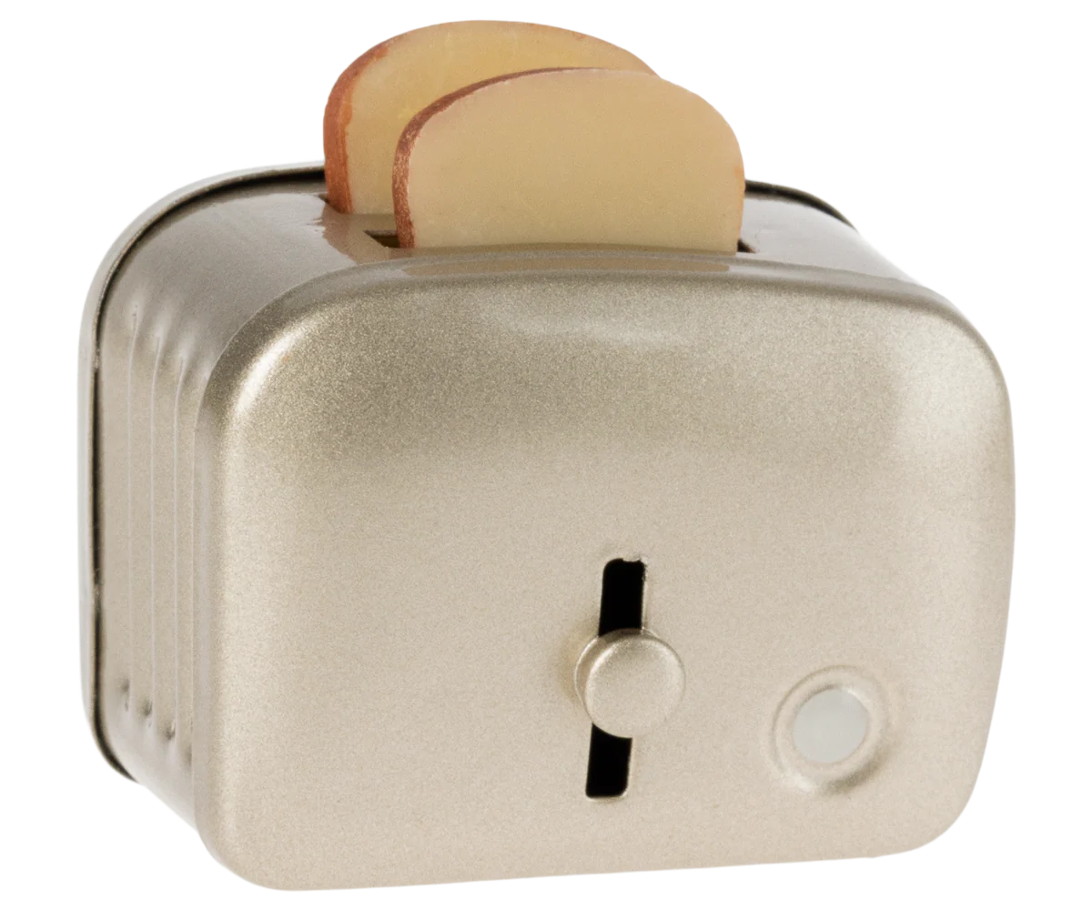 Miniature Toaster & Bread, Silver