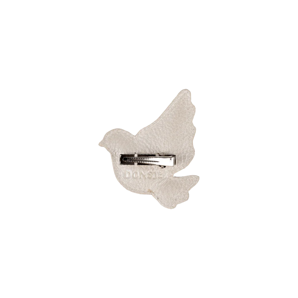Filoe Clip | Dove | Off White Metallic Leather