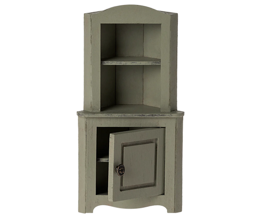 Maileg Corner Cabinet, Mouse - Light Green