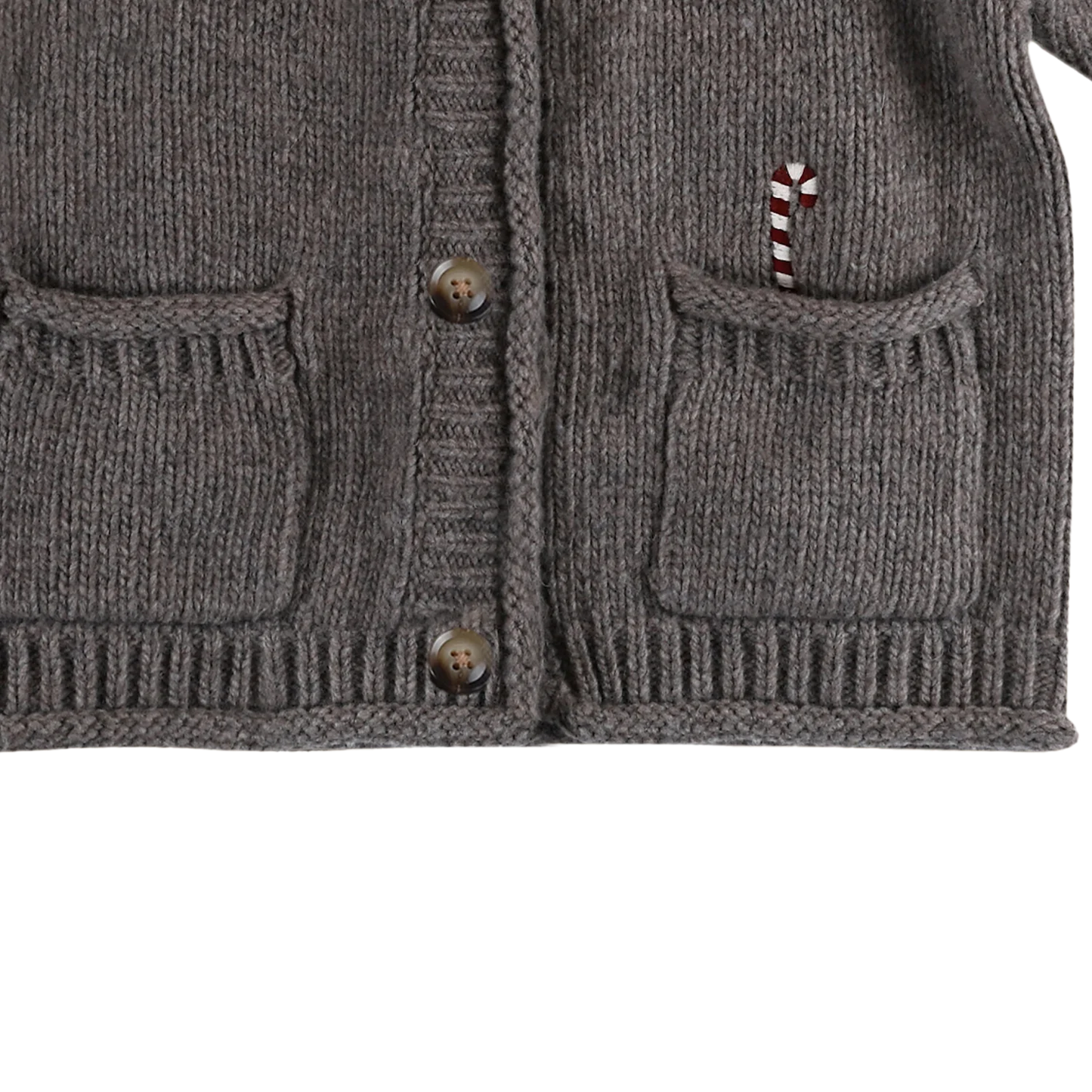 Bieka Cardigan | Candy Cane | Dark Taupe Melange