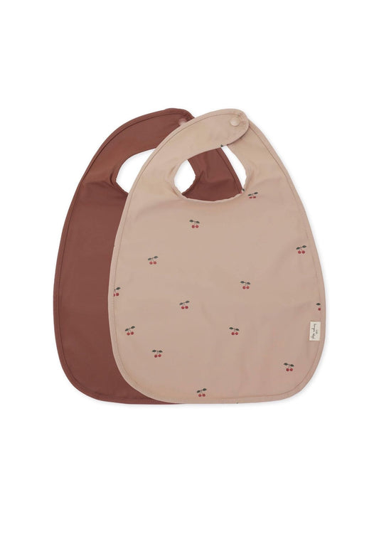 2 pack dinner bib with sleeves-Cherry