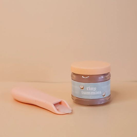 NEW Tiny Tummies Coconut Yoghurt Food Jar and Spoon Set