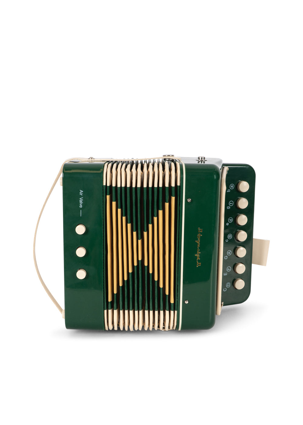 Konges Sløjd green accordion front view