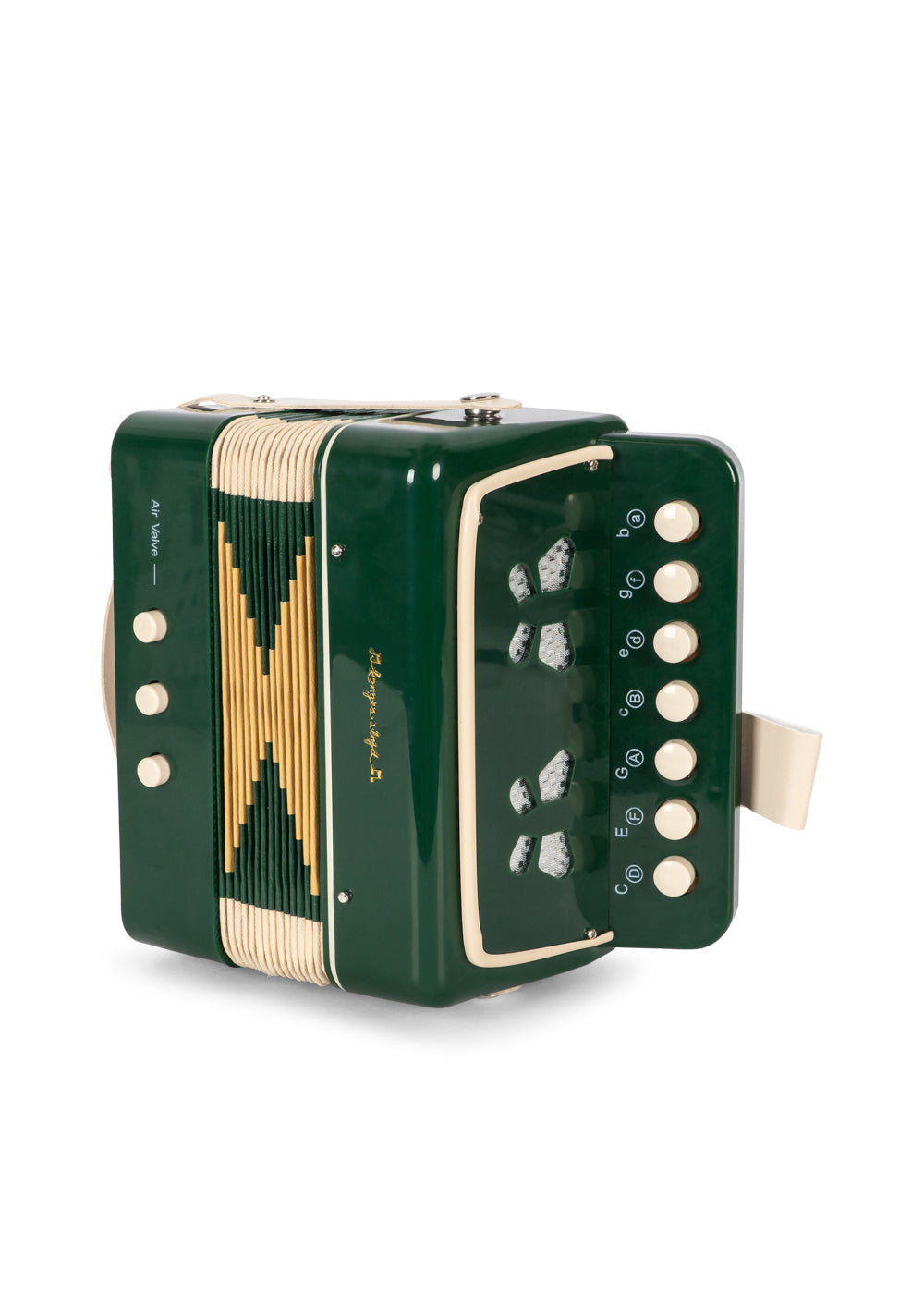 Konges Sløjd green accordion detail