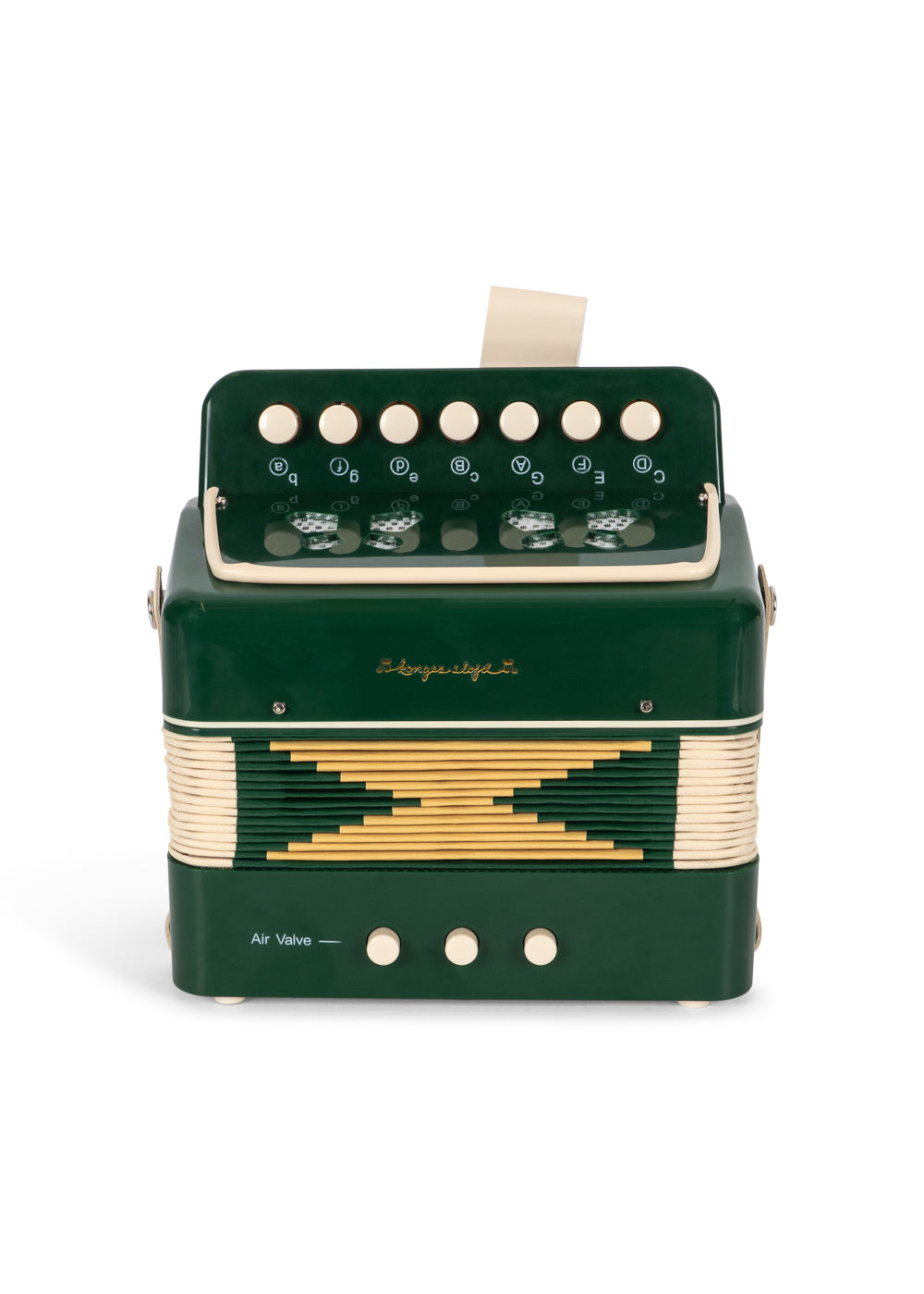 Konges Sløjd green accordion side view