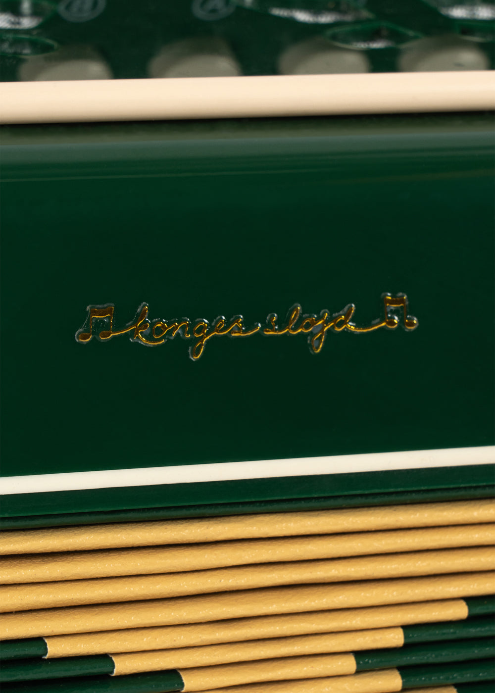 Konges Sløjd green accordion detail