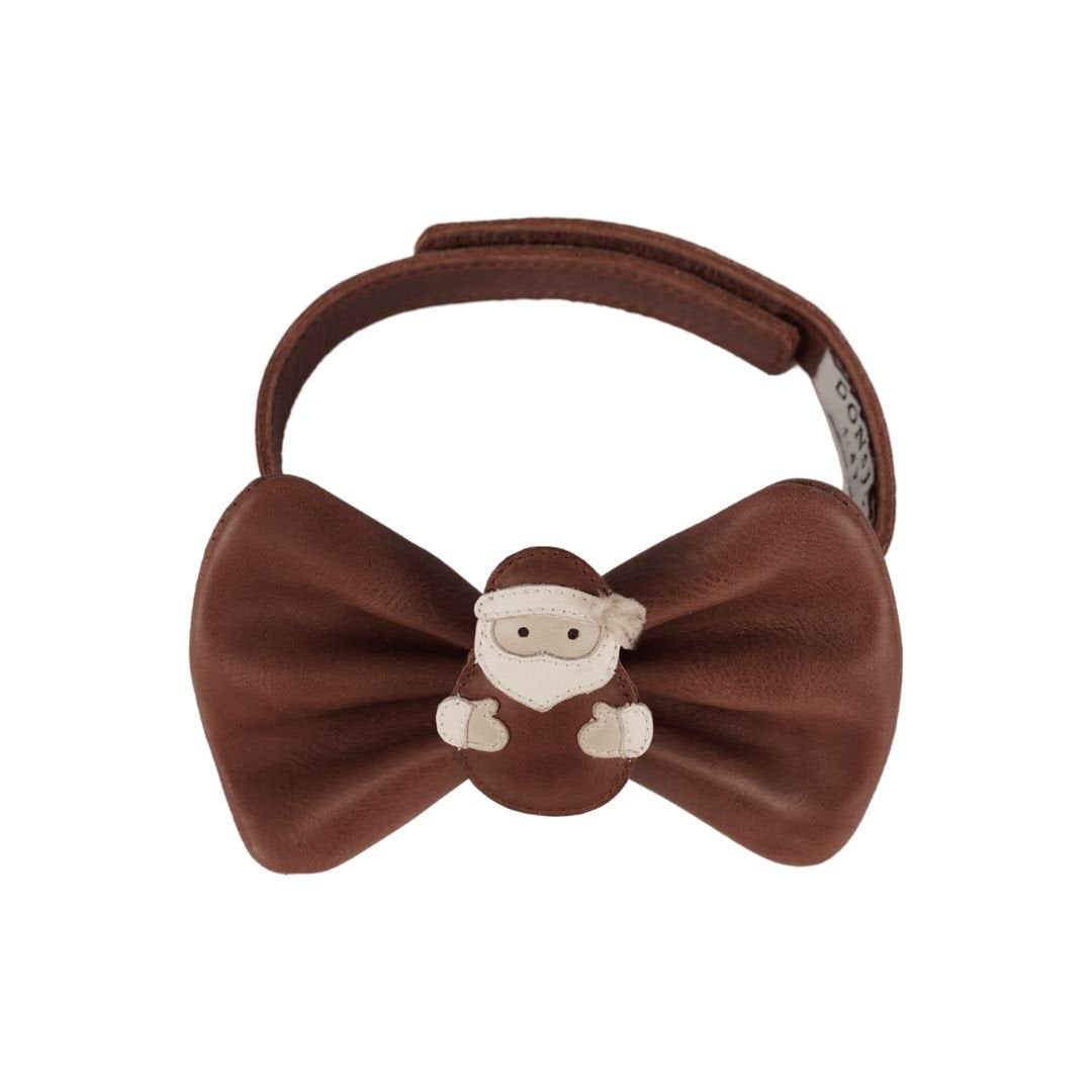 Donsje Jery Santa bow tie in Burgundy Classic Leather - front