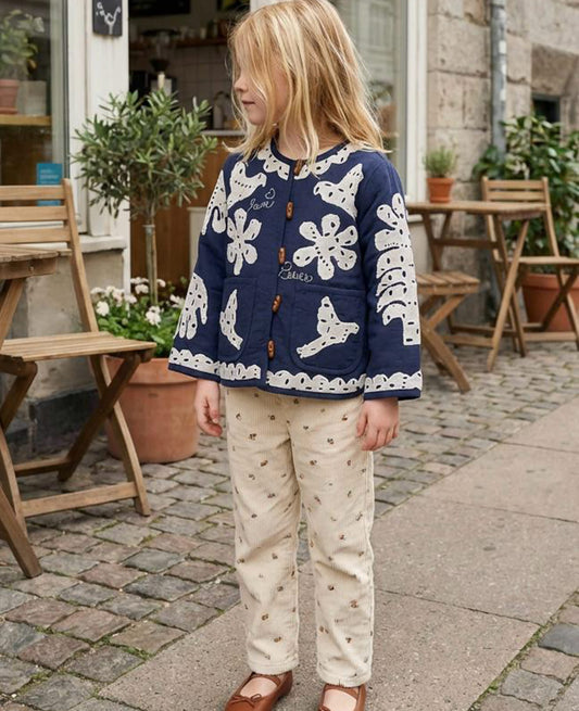 Ena MINI Jacket - Navy Birds – official product image 1