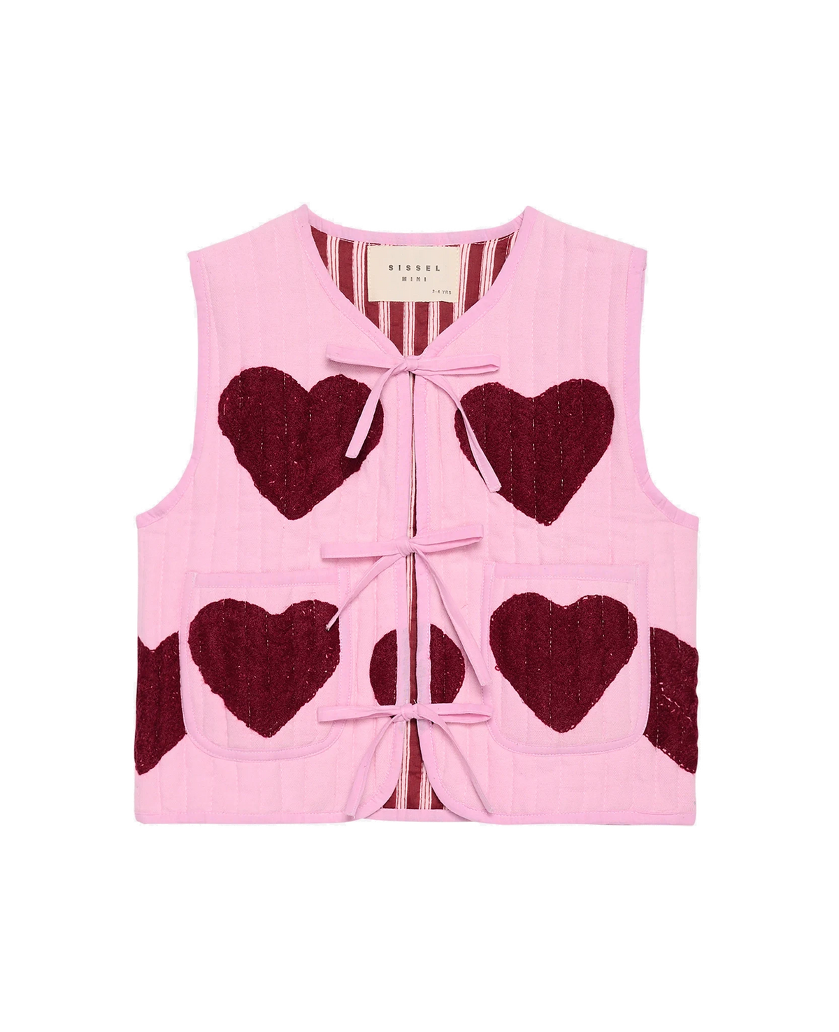 Honey MINI Vest - Burgundy Hearts – official product image 4