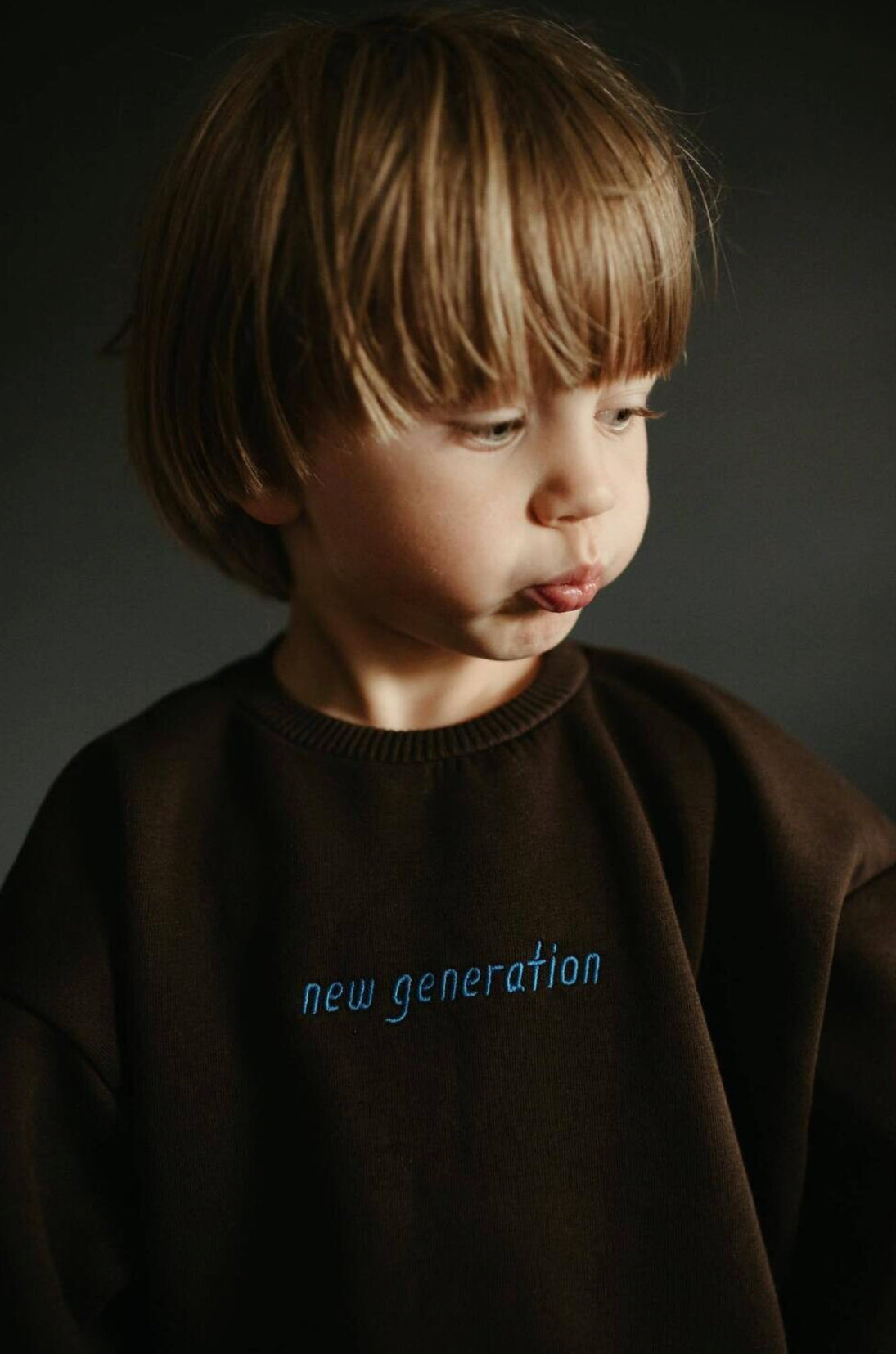 Soft chunky New Generation Sweatshirt in chocolate Colour