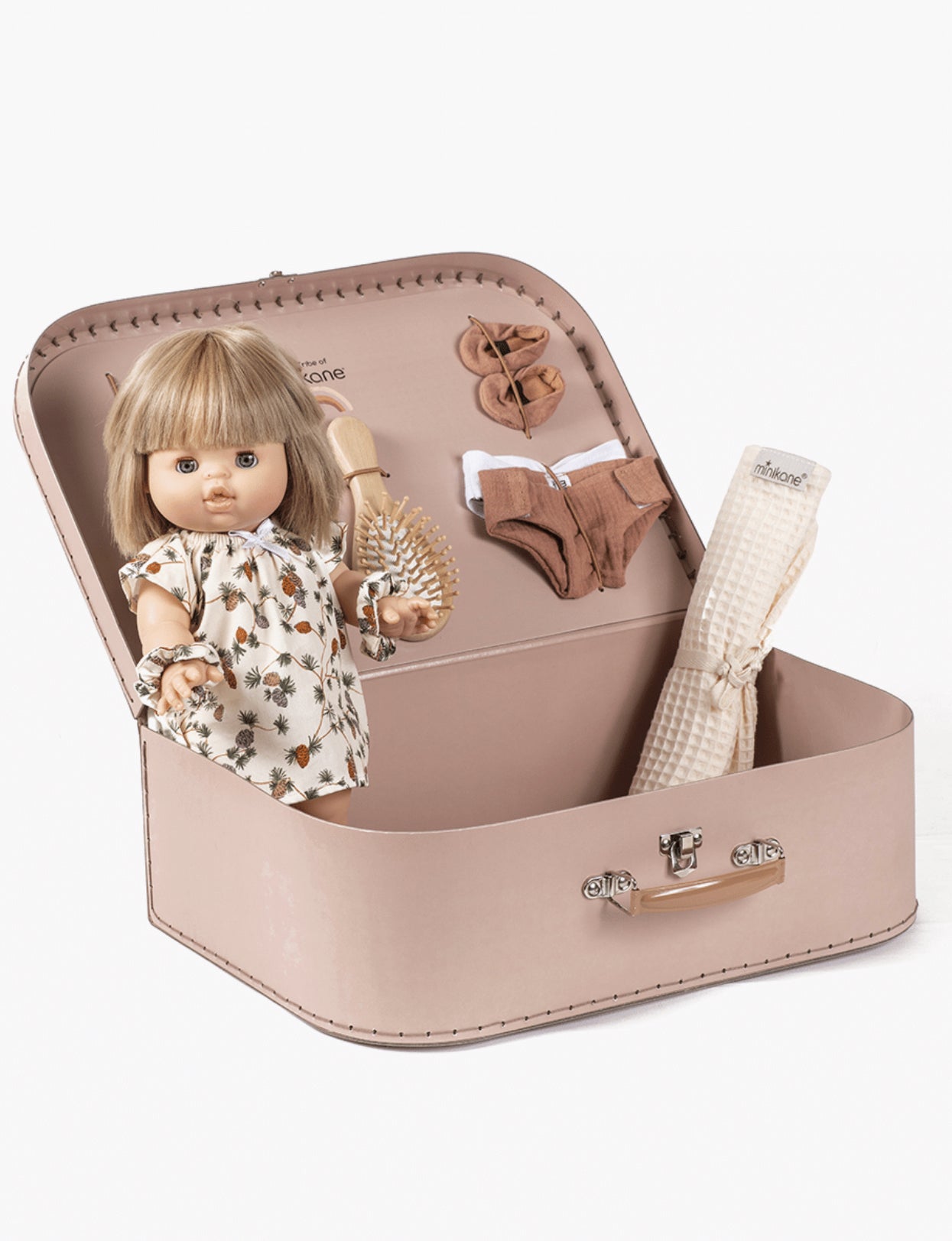 Ma Valise d'antan “Le Quotidien” Girl (Doll with sleepy eyes of your choice)