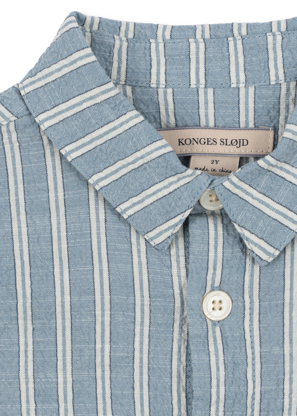 Konges Sløjd Elliot Short Sleeve Shirt – Trio Bleu Stripe, product detail 3