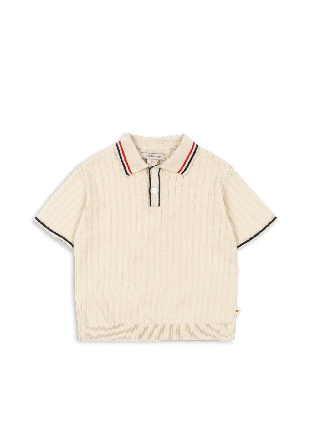 Konges Sløjd Mio Knit Polo in Almond Milk, front view