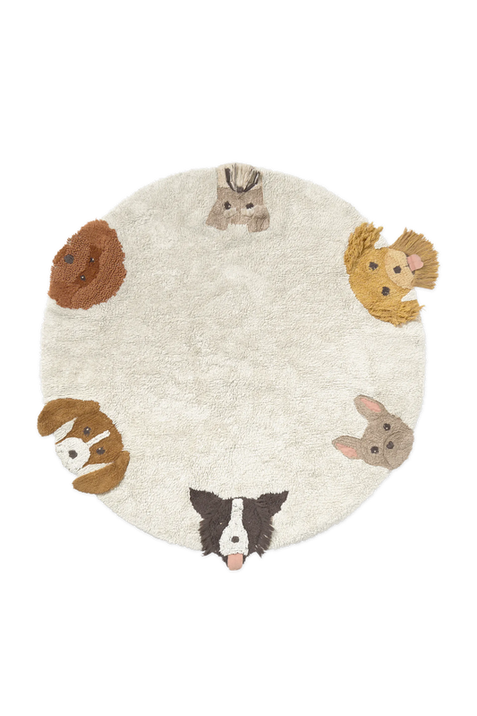 Lorena Canals Dogs washable round rug for kids