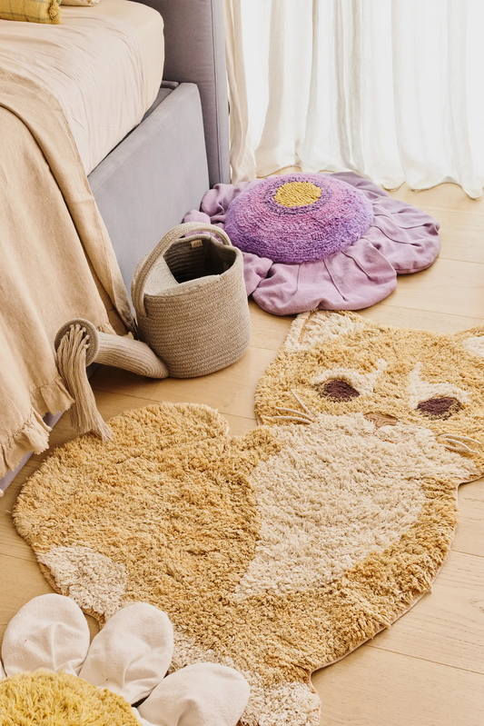Lorena Canals Ginger the Cat washable cotton rug for kids room