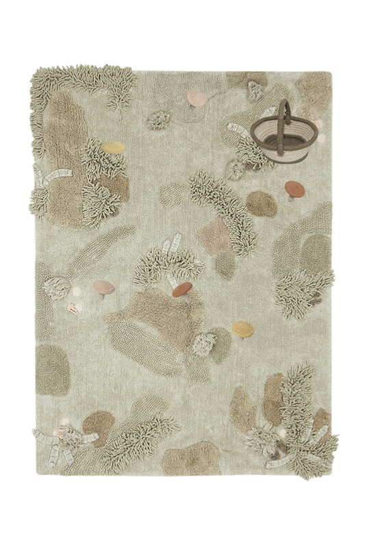 Lorena Canals Mushroom Forest Washable Play Rug with woodland details