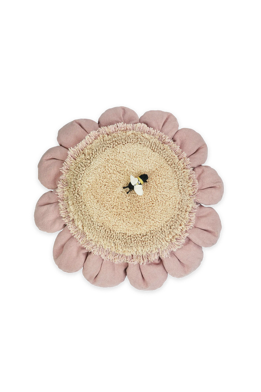 Lorena Canals Pink Daisy floor cushion for kids room