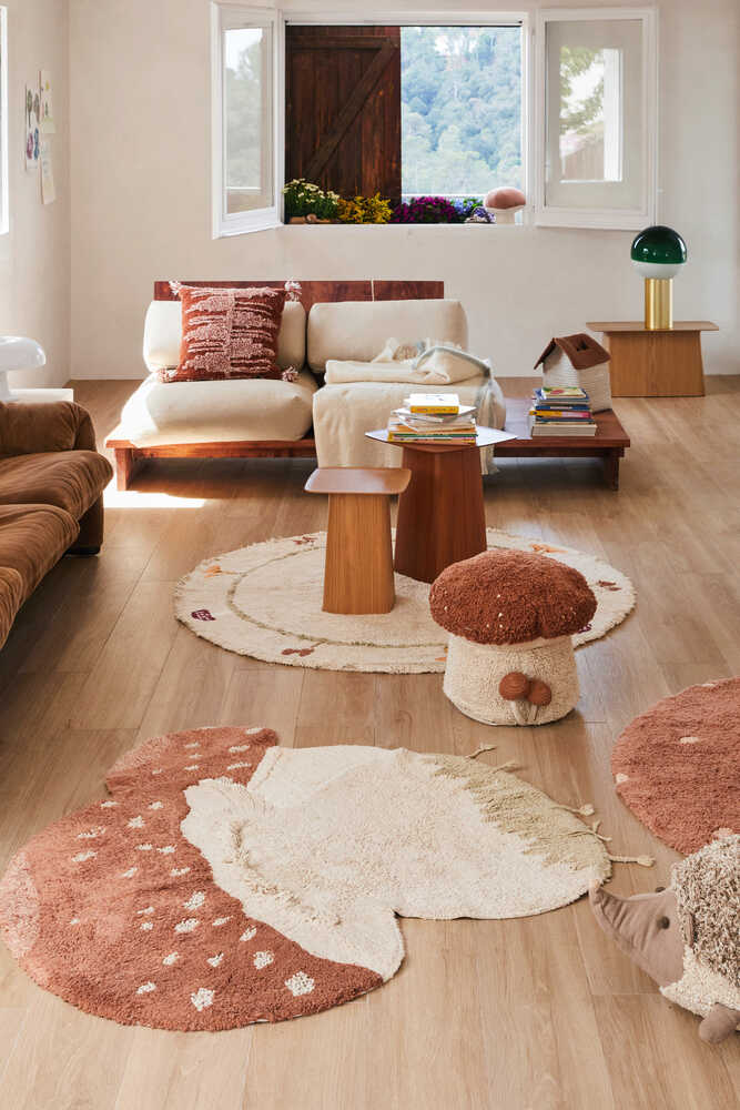 Lorena Canals Boletus mushroom washable cotton rug room view
