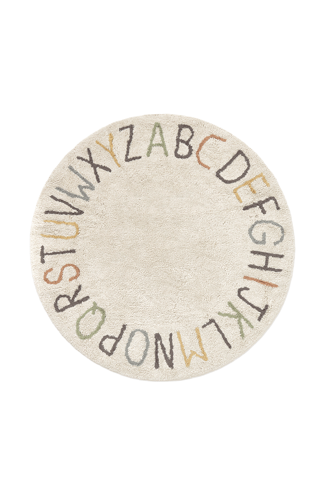 Lorena Canals Washable Play Rug ABC Color And Letters – front view