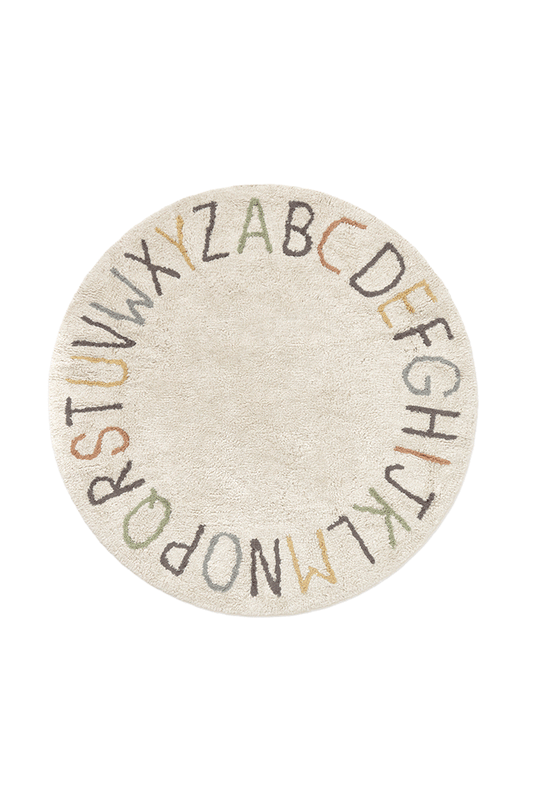 Lorena Canals Washable Play Rug ABC Color And Letters – front view